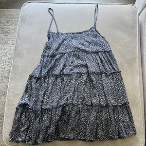 Blue flower print dress, size XS